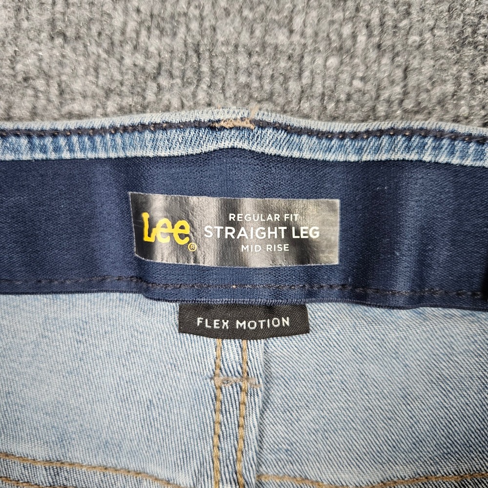 Lee Flex Motion Straight Leg Mid Rise Jeans Womens 14 LONG Ultra Lux Comfort NEW - Picture 3 of 12